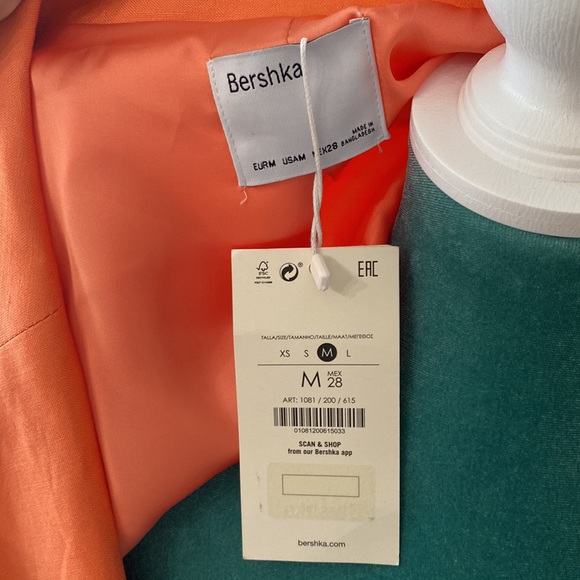 Beautiful Bershka Orange 🍊 Jacket/ coat🍊size M - Picture 7 of 8